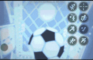 a soccer game is being played on a cellphone