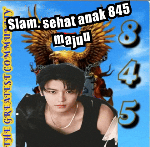 a picture of a young man with the words slam sehat anak 845 majuu