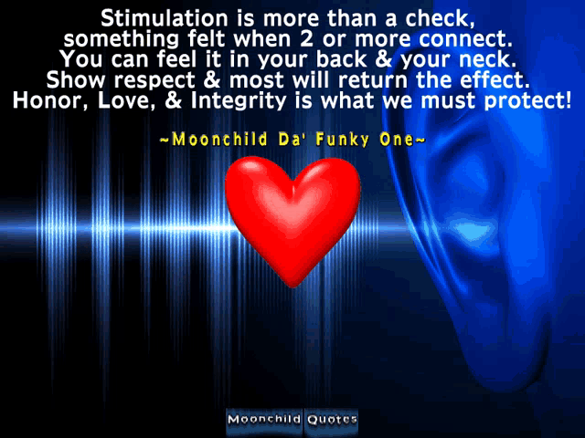 a poster that says stimulation is more than a check something felt when 2 or more connect you can feel it in your back and your neck