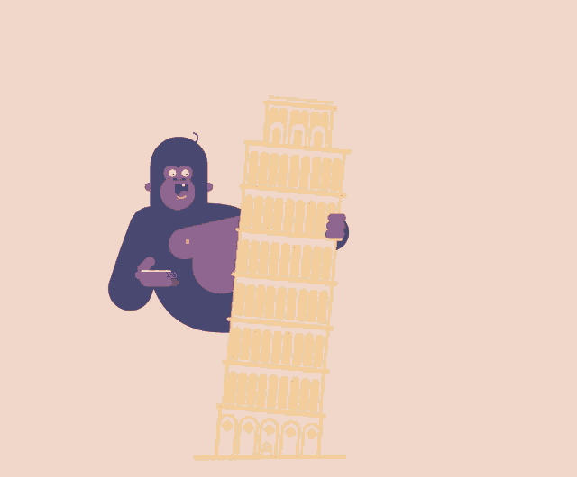 Monkey Hide GIF - Monkey Hide Leaning Tower Of Pisa GIFs