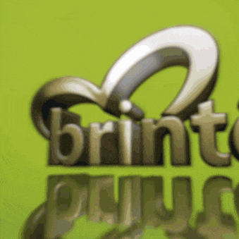 the word print is on a green background with a reflection