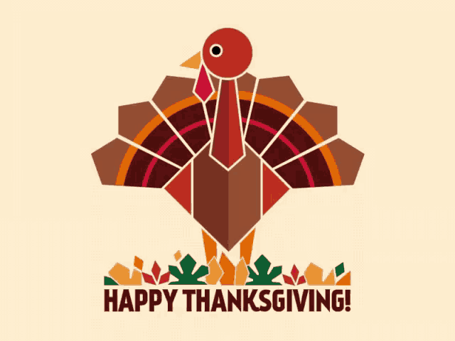 a turkey with the words happy thanksgiving written below it