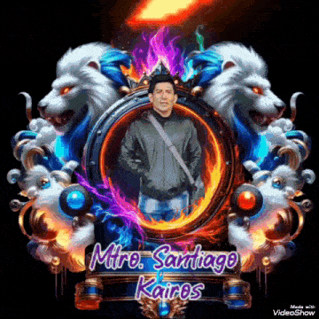 a picture of a man surrounded by lions and the name mire santiago kairos