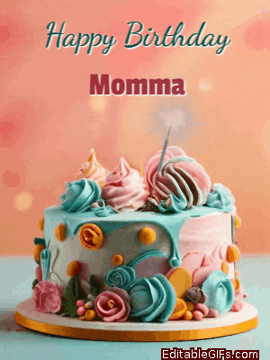 a colorful birthday cake with the name momma on it