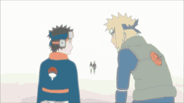 a cartoon character with a sword is fighting another character with a sword .