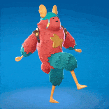 a cartoon character with a star on his chest is flying through the air