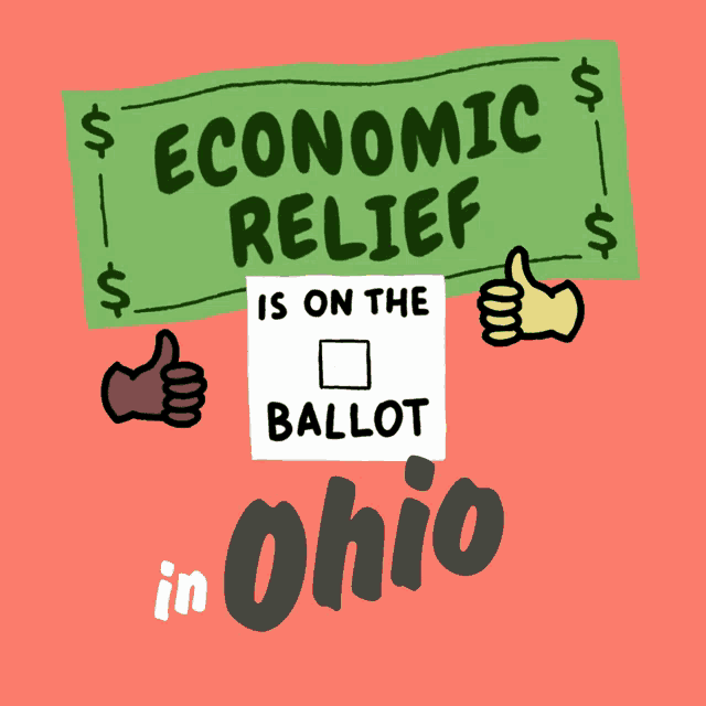 a sign that says economic relief in ohio