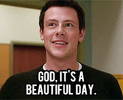 It'S A Beautiful Day GIF - Cory Monteith Happy Smile GIFs