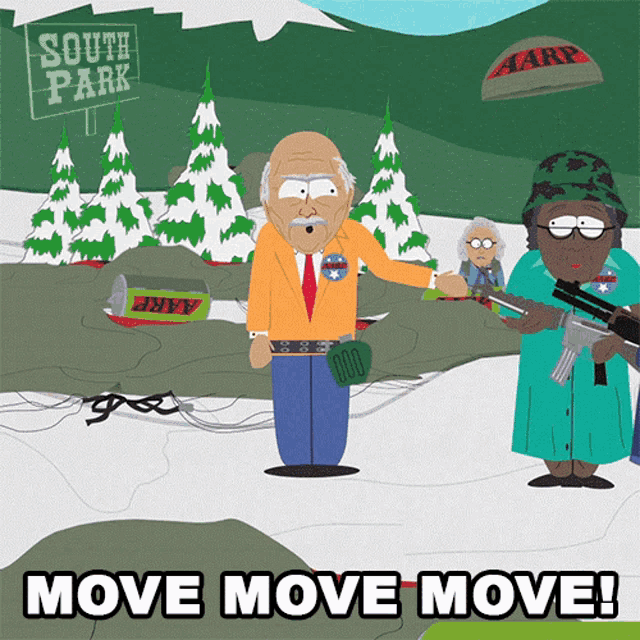 a south park cartoon with a sign that says south park on it