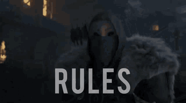 the word rules that is on a picture