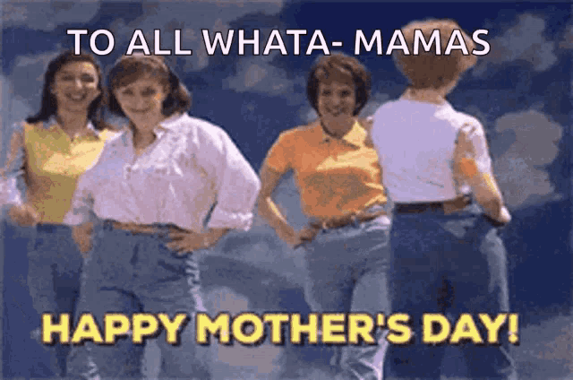 a mother 's day greeting card with a group of women dancing