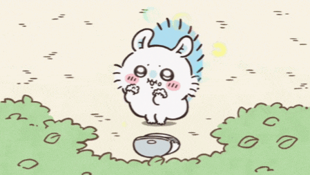 a cartoon drawing of a rabbit standing next to a purse