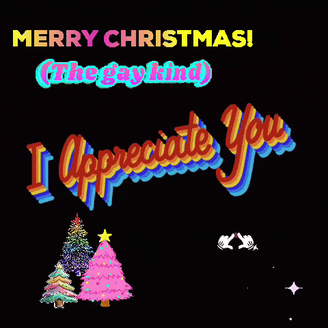 a christmas card that says merry christmas the gay kind and i appreciate you