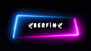 a neon sign that says berfin with a bird on it