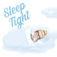 a cartoon of a woman sleeping with the words " sleep tight " above her