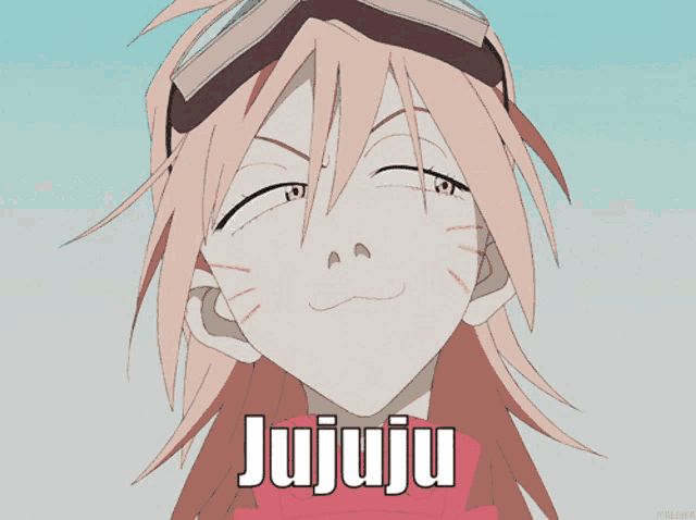 a picture of a girl with the word jujuju written on it