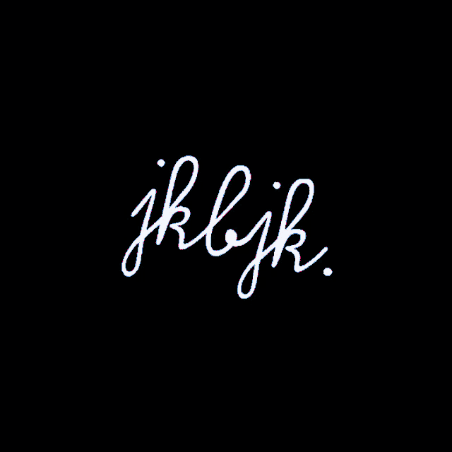 a blue background with the letter j written in white