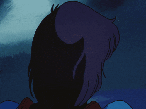 a close up of a cartoon character 's face with blue eyes