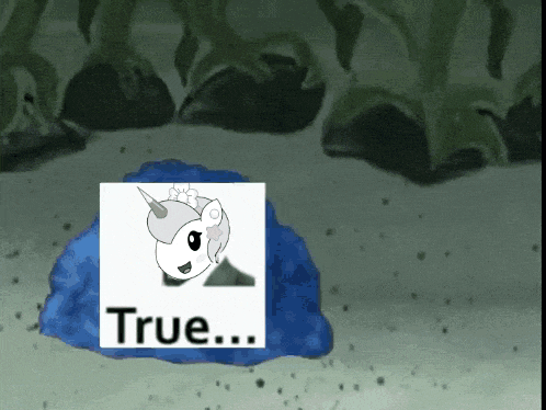 a drawing of a unicorn with the word true on the bottom
