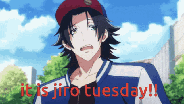 a picture of a boy with the words " it is jiro tuesday " below him