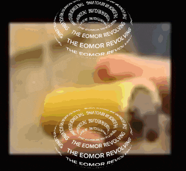 a circle with the words the eomor revolving written on it