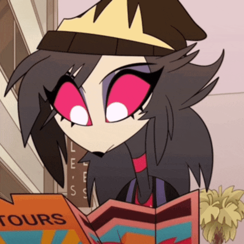 a cartoon character is reading a book with the word tours on it