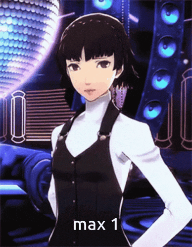 a picture of a girl with the word max 1 on it
