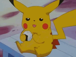a cartoon pikachu with a surprised expression on its face
