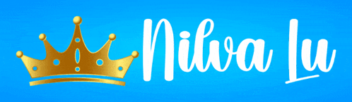 a blue background with a gold crown and the name niva lu