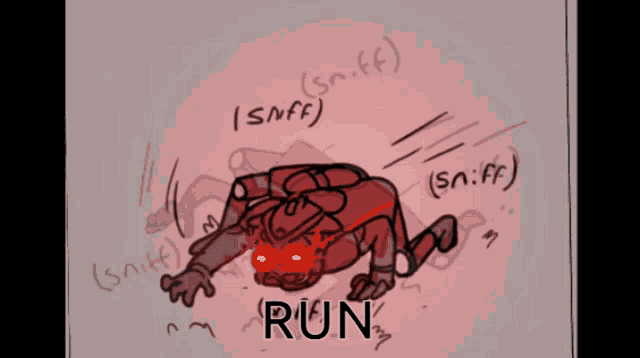 a drawing of a person laying on the ground with the words run written on the bottom