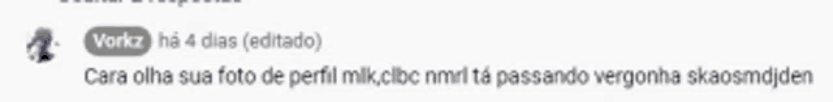 a blurred image of a person 's face with the words " cara olha sua foto de perfil " below it