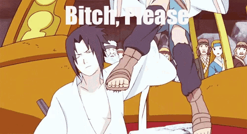 a cartoon of a man standing next to another man with the words " bitch tease " on the bottom