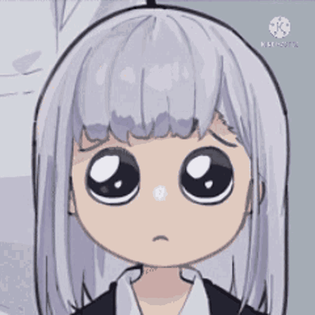 a close up of a cartoon girl with a sad look on her face