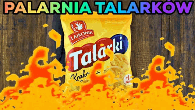 a bag of lajkonik talarki kraker chips