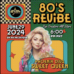 a poster for 80 's revibe shows a blonde woman