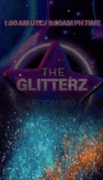 a poster for the glitterz room 600 showing a star