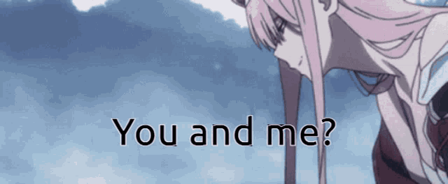a picture of a girl with the words " you and me " on it