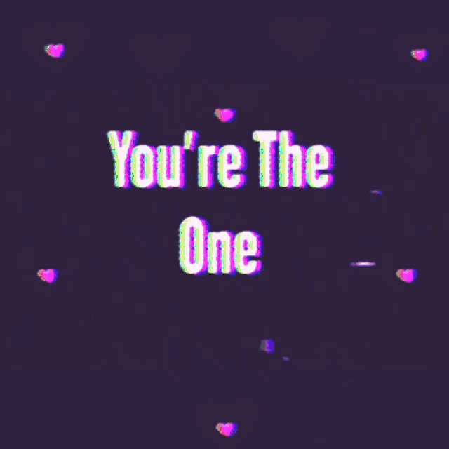 a glitch screen with the words you 're the in white letters