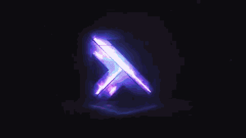 a purple glowing x on a black background