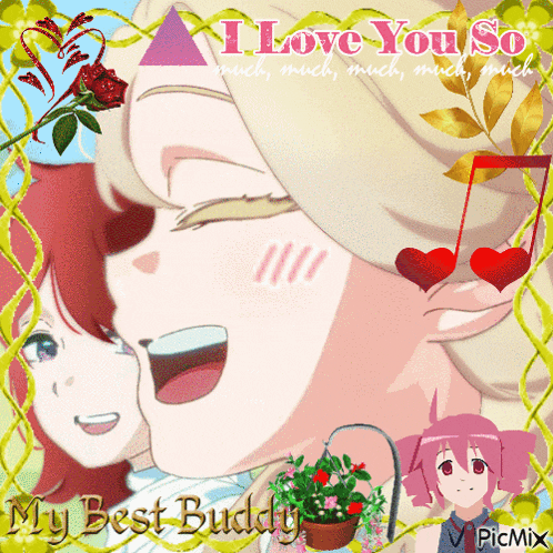 a picture of a girl and a boy with the words i love you so much much much much much
