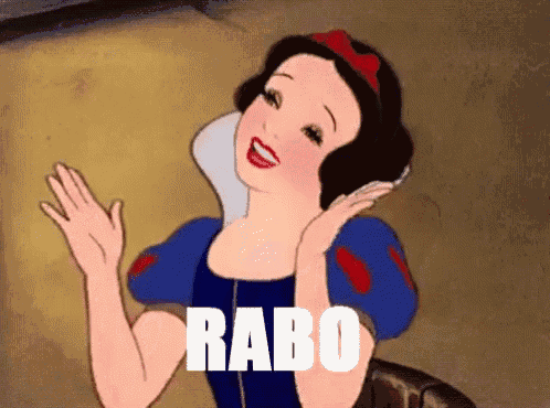 a cartoon of snow white with the word rabo in the corner