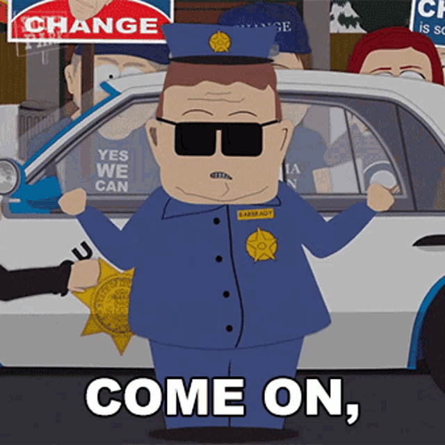 Come On Time To Go Home Officer Barbrady GIF - Come On Time To Go Home Officer Barbrady South Park GIFs