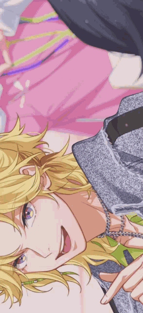 a close up of a person with blonde hair