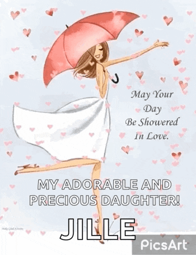 a picture of a woman holding an umbrella with the name jille