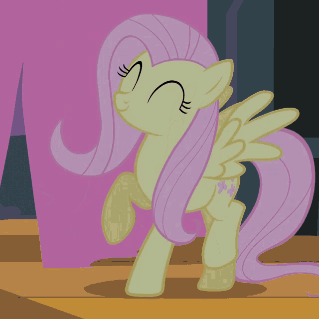 a cartoon pony with wings and a pink mane and tail