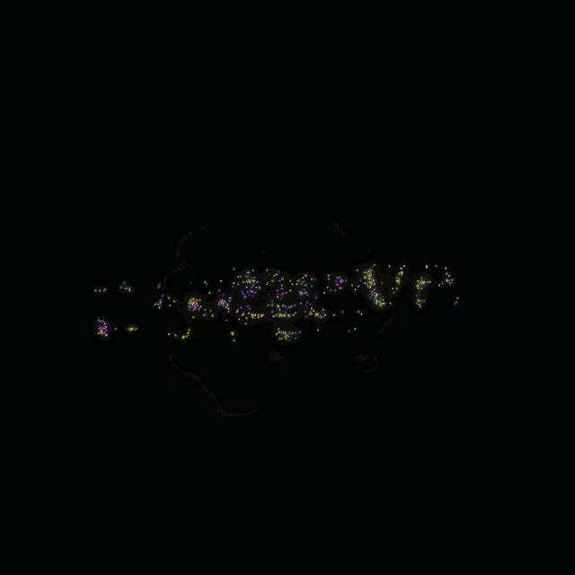 a black background with a rainbow of colored dots on it