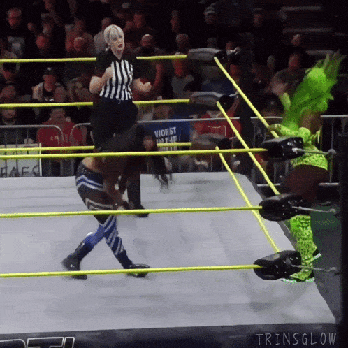 a wrestling ring has a sign that says violet suicide