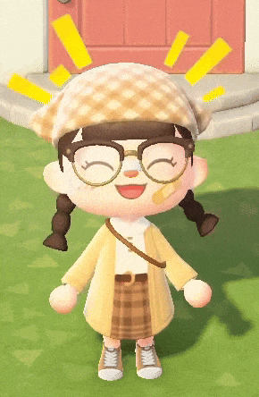 a cartoon character wearing glasses and a bandana is smiling