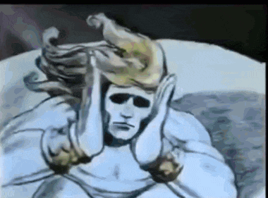 a drawing of a person with a hat on their head