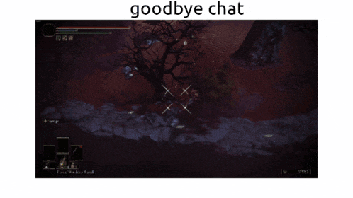 a screen shot of a video game with the words goodbye chat on the top